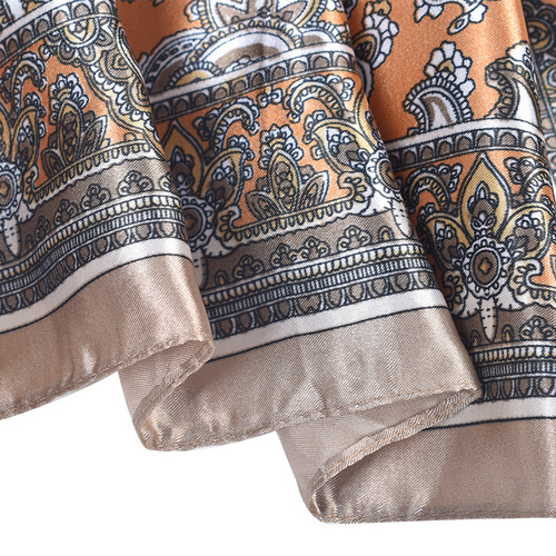 Cross-border new fashion cashew nut women's printed satin 60 square silk scarf wholesale fashion small square scarf