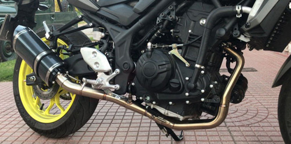 Applicable to YAMAHA front section modification R3/R25/MT03 stainless steel front section elbow exhaust modification