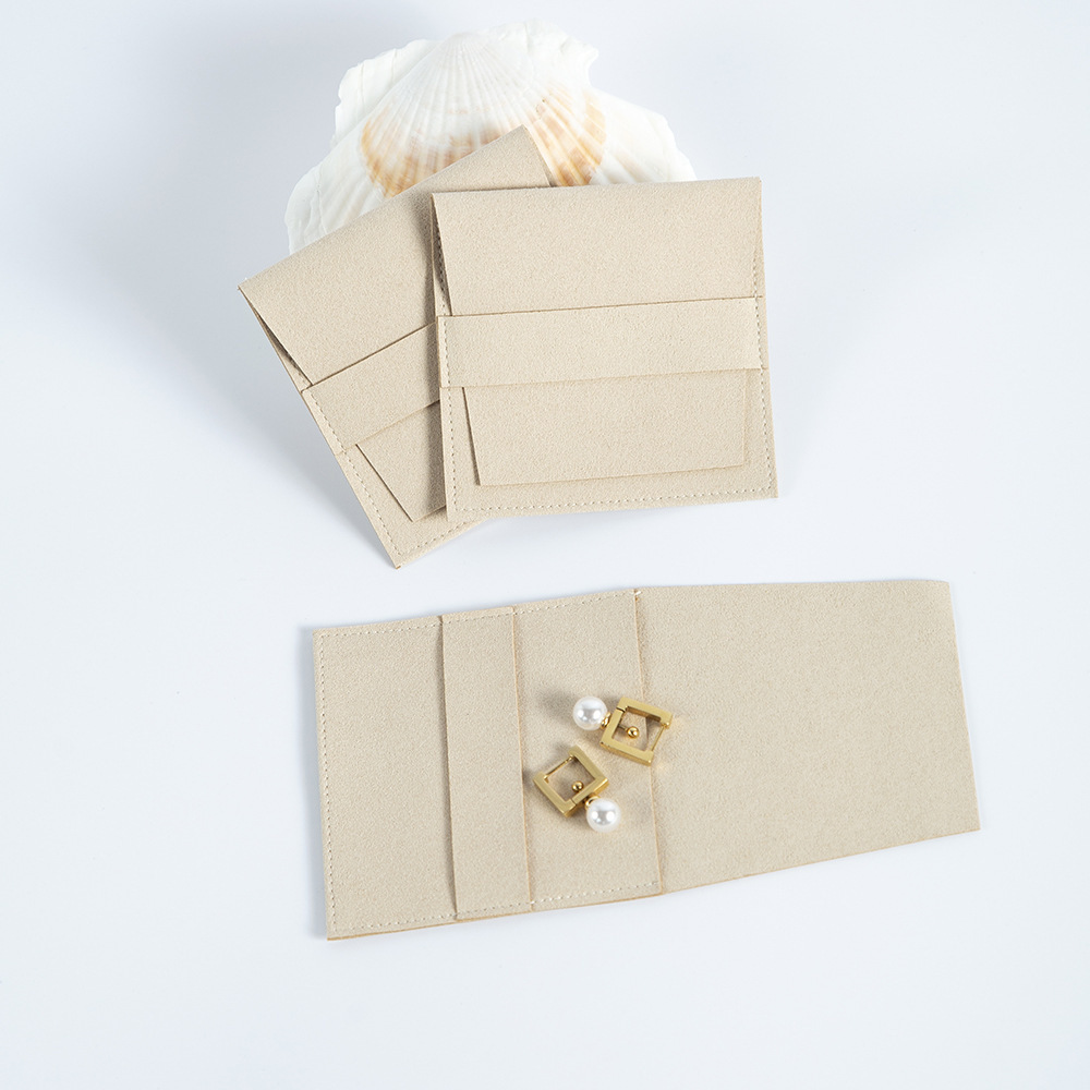 工厂超纤高档首饰袋项链耳环翻盖袋