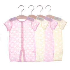 Baby one-piece summer new girls' home clothes 2024 newborn diaper cover infant summer outfit clothing