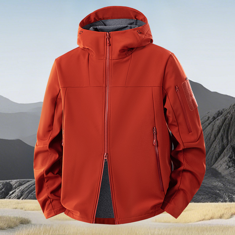 Softshell jacket for men and women, suitable for autumn and winter outdoor activities, windproof, water-resistant, with a hood, loose fit, and provides warmth Softshell jacket for men and women, suitable for autumn and winter outdoor activities, windproof, water-resistant, with a hood, loose fit, and provides warmth