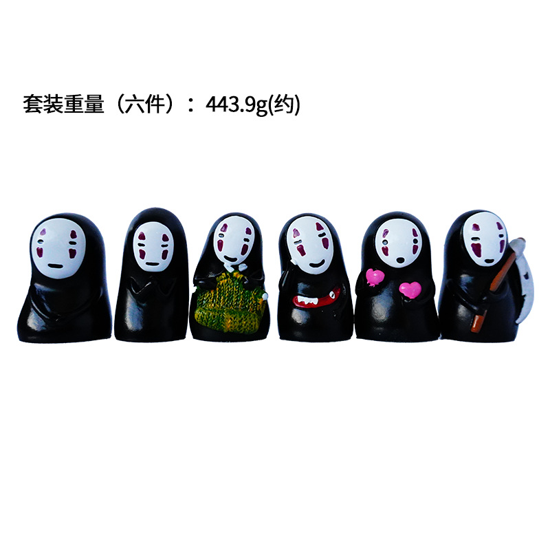 Adornos de resina para escritorio, artesanías culturales y creativas, paisajes de dibujos animados de Hayao Miyazaki, hombre sin rostro, varios micropaisajes