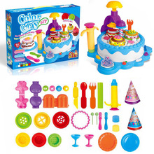 跨境外贸彩泥套装儿童橡皮泥早教手工蛋糕制作模具组合过家家玩具