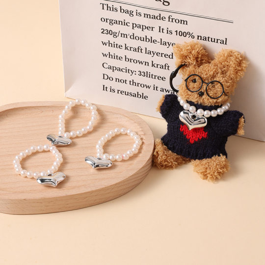 Clasp Dog Doll Electroplated Love Pearl Mini Animal Necklace West Highland Twist Stick Bear Cute Pendant