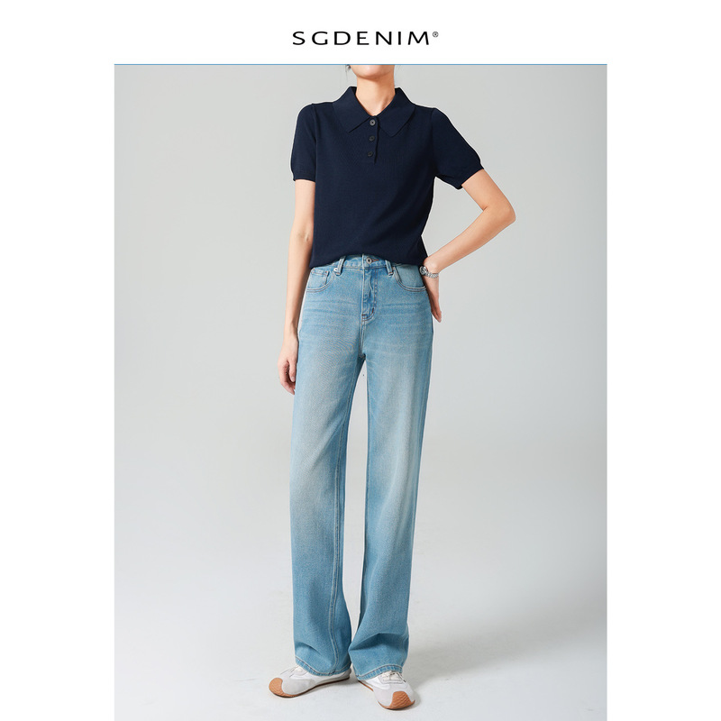 Basic/High-Waisted Slim-Fit Straight-Leg Jeans for Women, Versatile Casual Work Style, New Spring 2026, Slimming Effect Basic/High-Waisted Slim-Fit Straight-Leg Jeans for Women, Versatile Casual Work Style, New Spring 2026, Slimming Effect