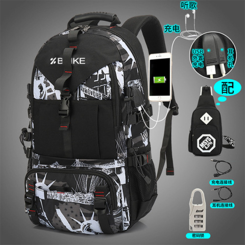 跨境大号男士双肩包旅行背包欧美超大容量户外行李包时尚电脑背包