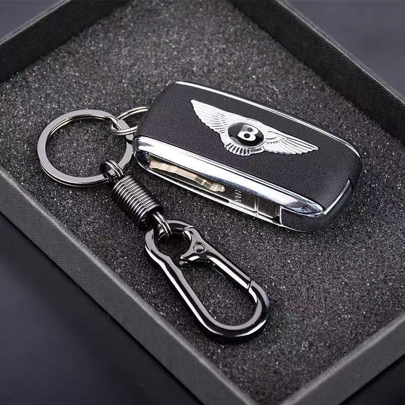 Suitable for luxury car key simulation, Volkswagen, Bentley, Audi, BMW, Mercedes-Benz, Land Rover, men's keychain, zinc alloy car key