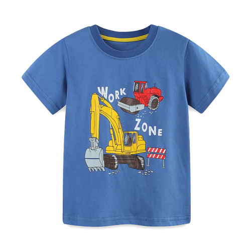 Cross-border supply 24 Summer New Men's Children's T-shirts European and American Style Cartoon Print Round Neck Sweatshirts Mixed Batch