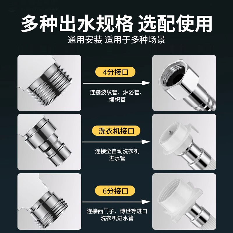 洗濯機用蛇口三方分水器、1分2アダプター、1入口2出口、二重出口パイプ分流器|undefined
