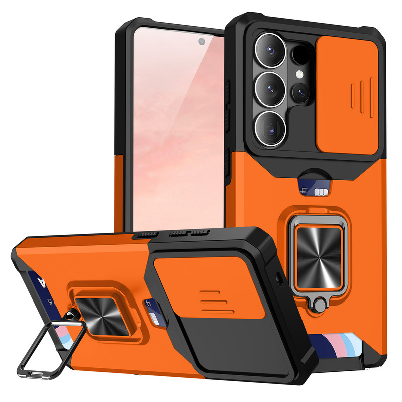 Cross-Border Applicable Samsung S26 Ultra Card-Insert Ring Sliding Window Phone Case A57 Car Magnetic Anti-Drop Protective Cover Cross-Border Applicable Samsung S26 Ultra Card-Insert Ring Sliding Window Phone Case A57 Car Magnetic Anti-Drop Protective Cover
