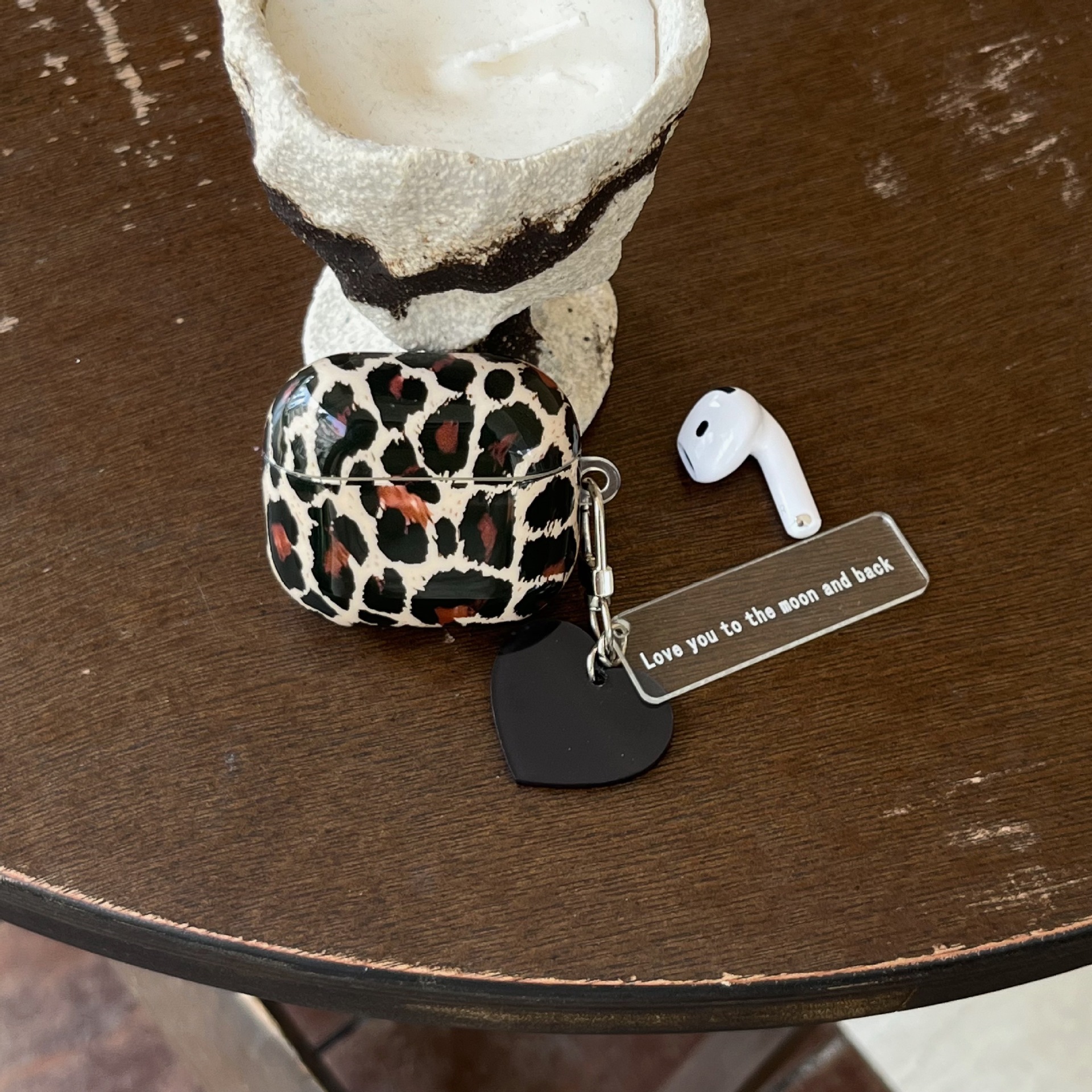 Coreano Otoño Invierno Black Brown Panther Cover AirPods4 Apple 1 / 2 generación inalámbrica Bluetooth auriculares