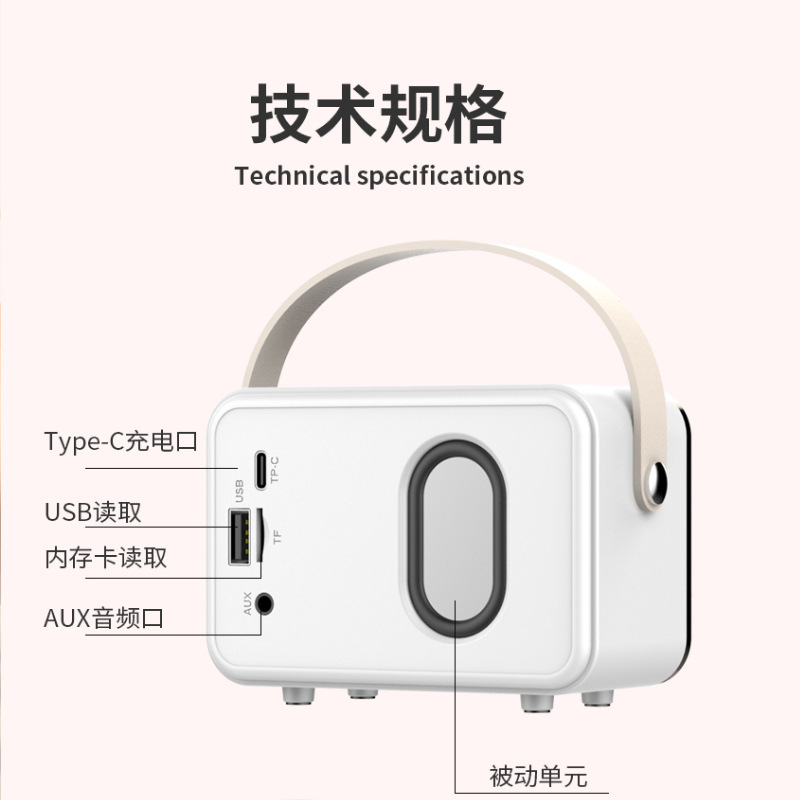 K3 クリエイティブレトロ Bluetooth スピーカー潮ブランドサブウーファーポータブルギフト高品質クロスボーダー Bluetooth 小型スピーカー|undefined