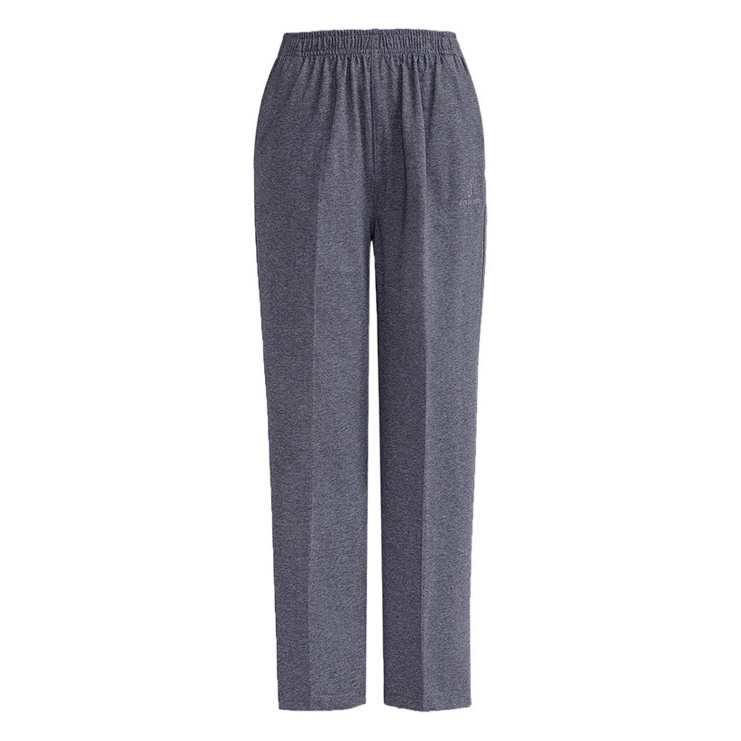 Мама летние спортивные брюки стрейч талии спорта ходьбы фитнес сплошной цвет хлопок брюки