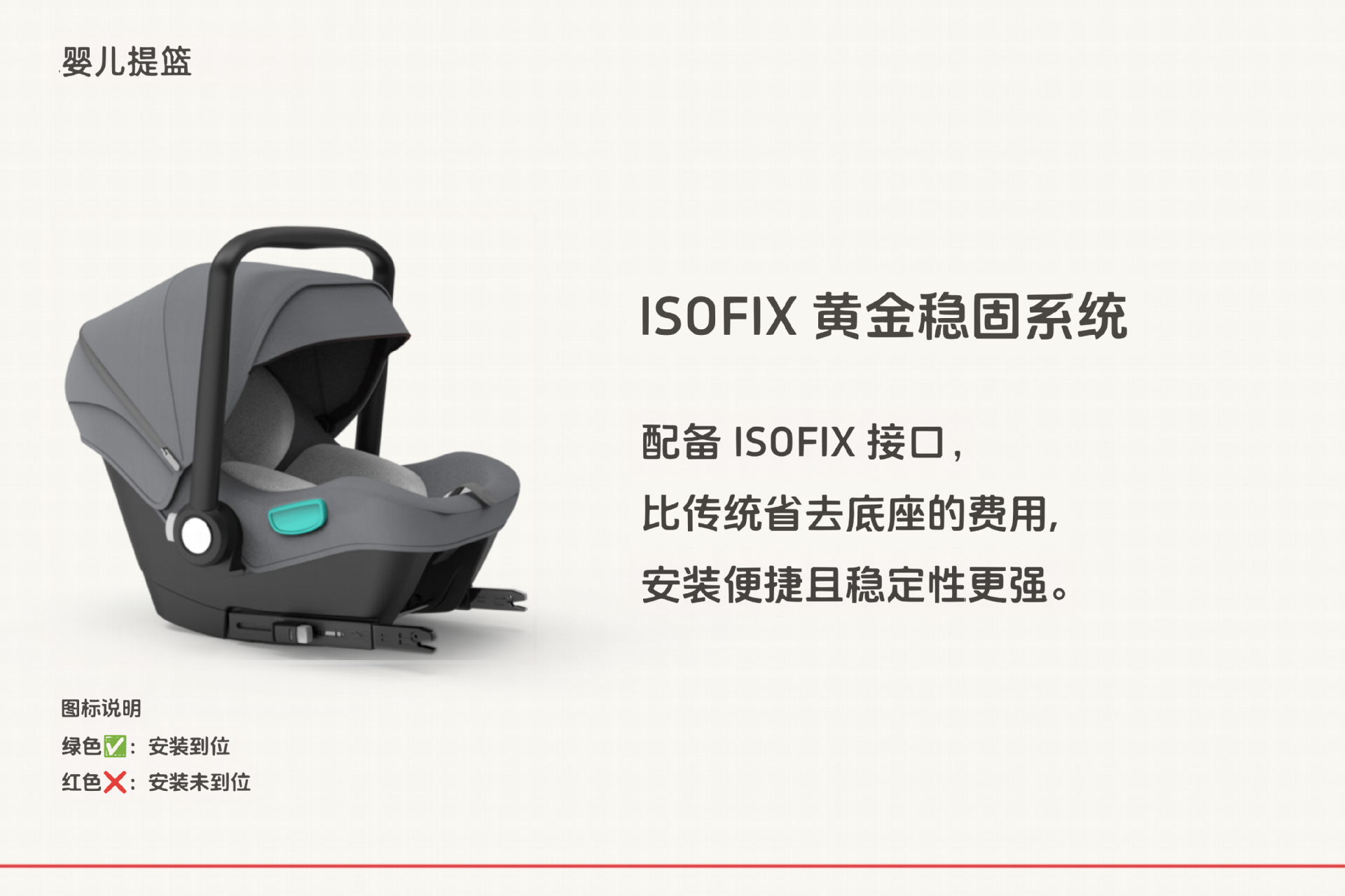 Cross-Border Child Car Safety Seat, Basket-Style Portable One-Touch Installation Baby Seat with Isofix Interface