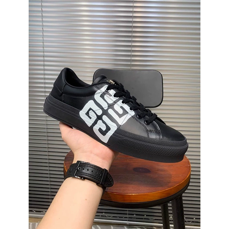 Европейские мужские дизайнерские повседневные кроссовки с низким берцем на толстой подошве, корейская версия с 3D-принтом, универсальные белые туфли из натуральной кожи, модные