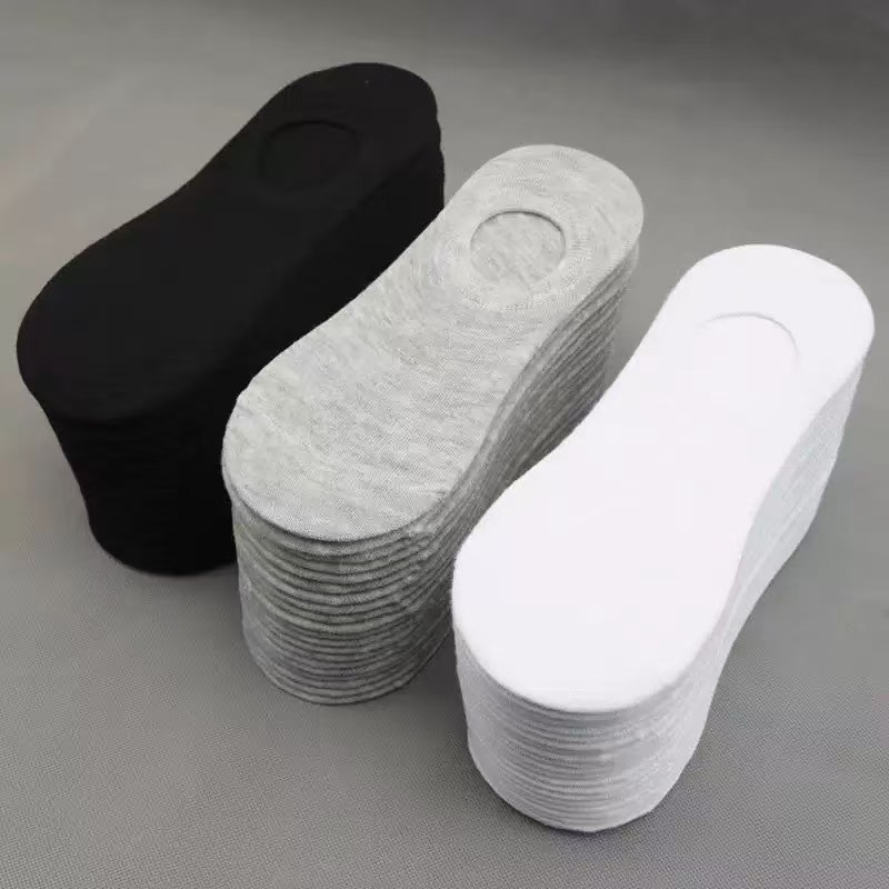 Calcetines de hombre primavera y verano blanco y negro gris calcetines de barco de color sólido calcetines de hombre malla ligera calcetines invisibles calcetines de moda para hombres