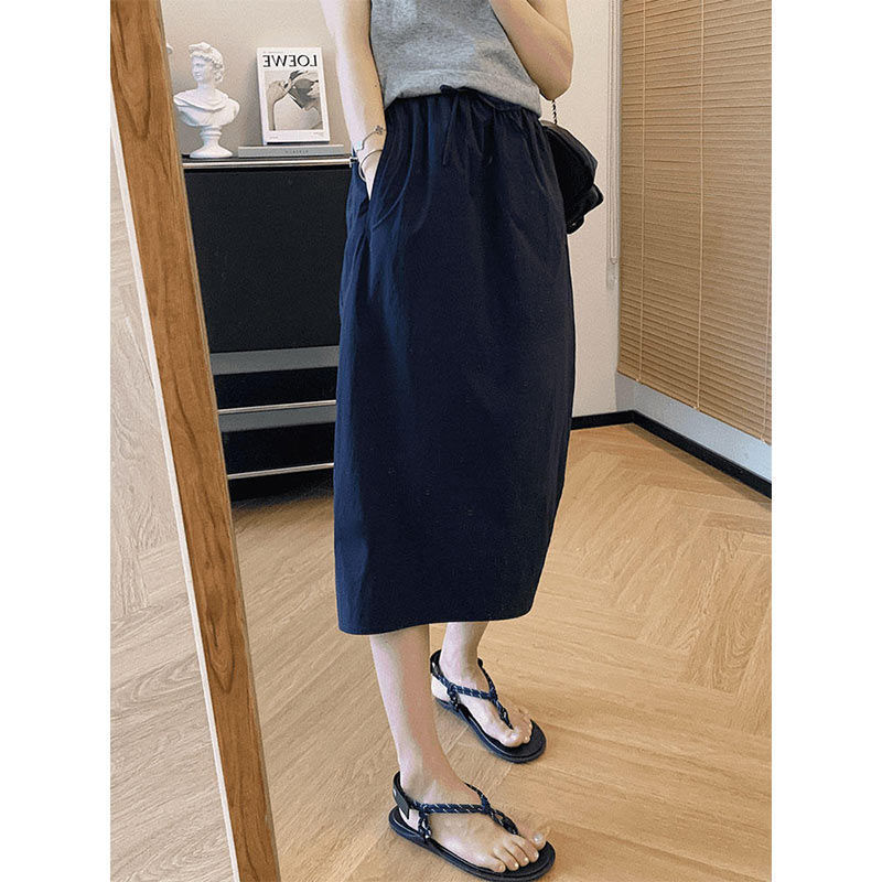 Xizang Blue Mountain Casual Skirt Women's Summer Thin Drawstring High Waist Loose Split Quick-drying Air Flower Dress Xizang Blue Mountain Casual Skirt Women's Summer Thin Drawstring High Waist Loose Split Quick-drying Air Flower Dress