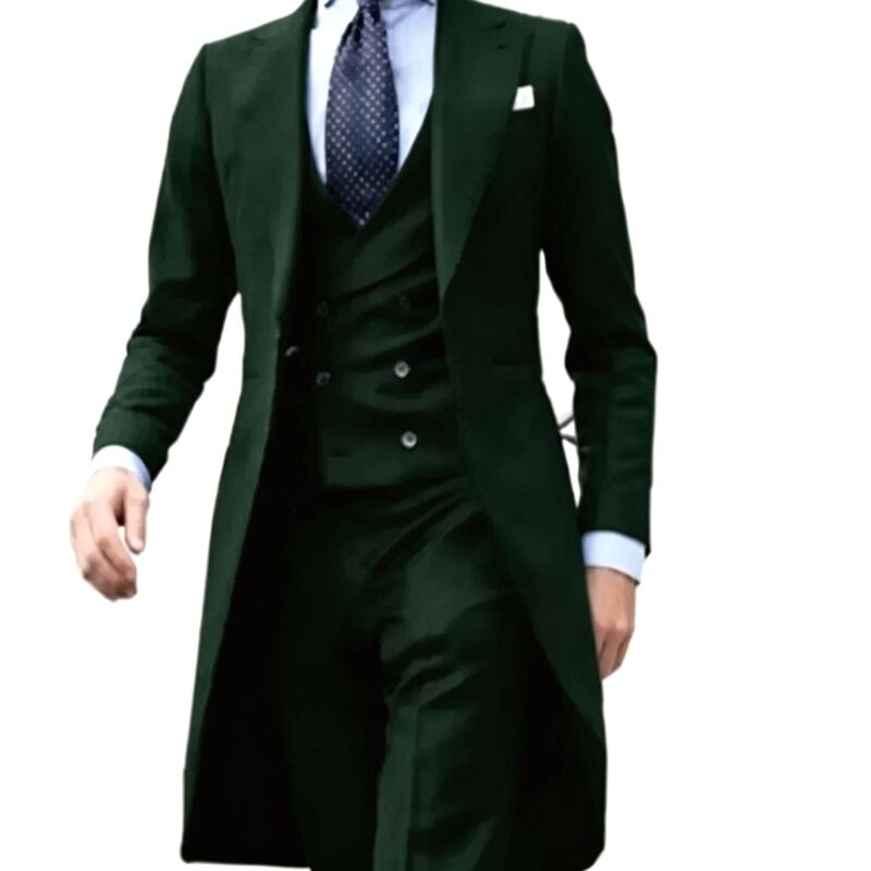 Cross-border European and American men's wedding emcee tuxedo three-piece set, elegant solid color light luxury suit fashion outfit Cross-border European and American men's wedding emcee tuxedo three-piece set, elegant solid color light luxury suit fashion outfit