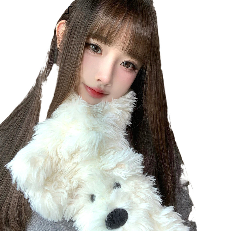 스카프 귀여운 가을과 겨울 강아지 2024 모피 칼라 목 따뜻하고 따뜻한 WEST HIGHLAND 모피 스카프 목 보호 플러시