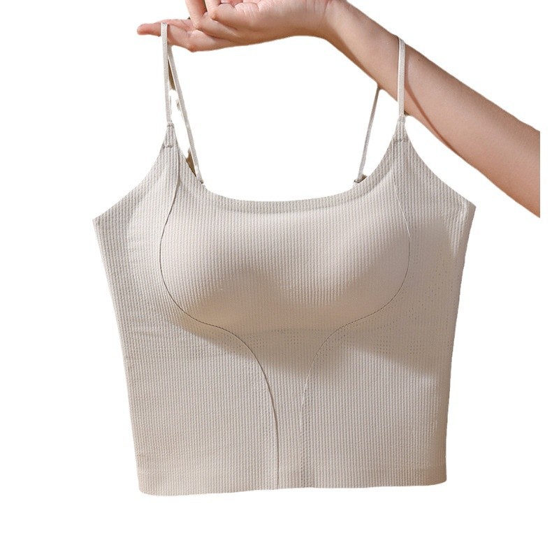 Correa delgada y delgada, almohadilla para el pecho, eslinga, taza sin correr, eslinga de espalda delgada y hermosa, almohadilla para el pecho, chaleco de sujetador de una pieza