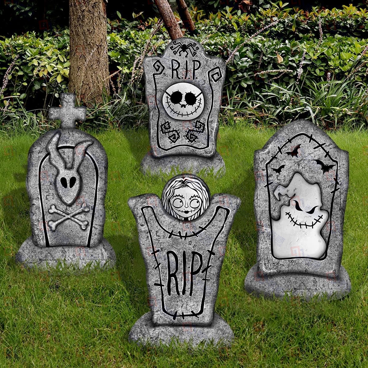 万圣节墓碑庭院地插 户外墓碑地插牌装饰标志 万圣节庭院标志牌