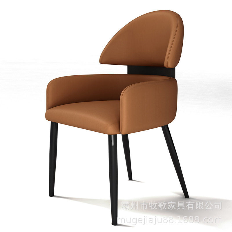 Italian Dining Chair, Home Dining Table Chair, High-End Light Luxury Designer Cream Style Restaurant Hotel Backrest Dining Chair