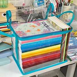 搬书神器透明PVC收纳袋拉链防水防尘资料袋大容量学生办公文件袋