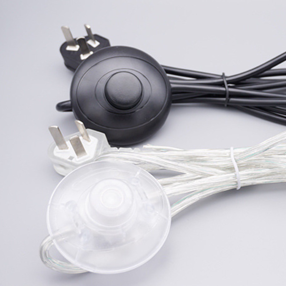 跨境爆款各国安规电源线307开关线 303中途开关线 307脚踏开关线