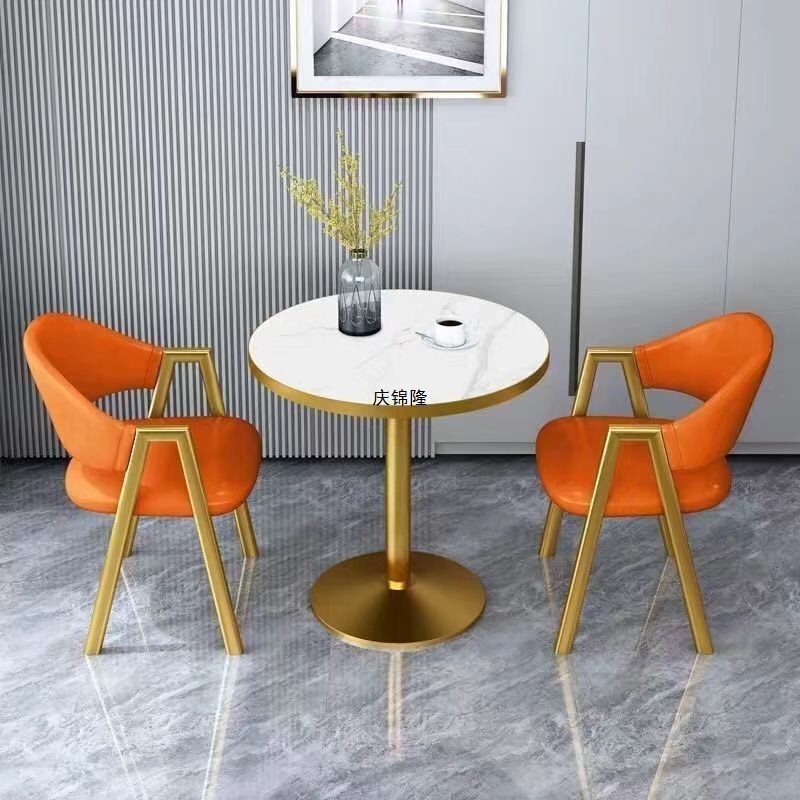 Reception Table Small Tea Table 2025 New Popular Leisure Round Table Home Coffee Table Chair Combination Set Negotiation Table