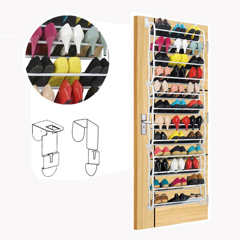 Estante de zapatos de pared, organizador multicapa, montaje sencillo, ahorro de espacio, alta capacidad