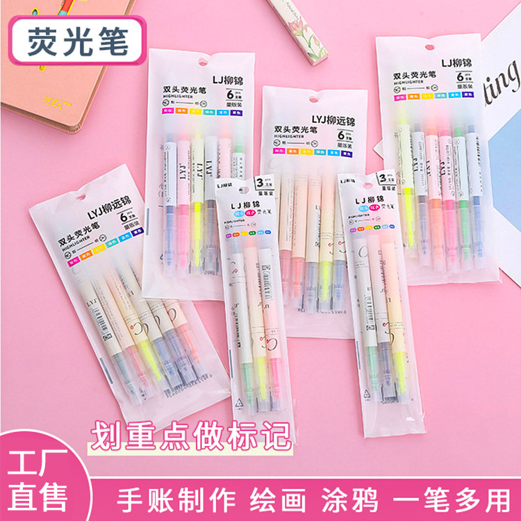 Marcador Creativo de Doble Punta y Doble Color, Bolígrafo de Colores Pastel para Estudiantes, Bolígrafo para Planificador, Toma de Notas