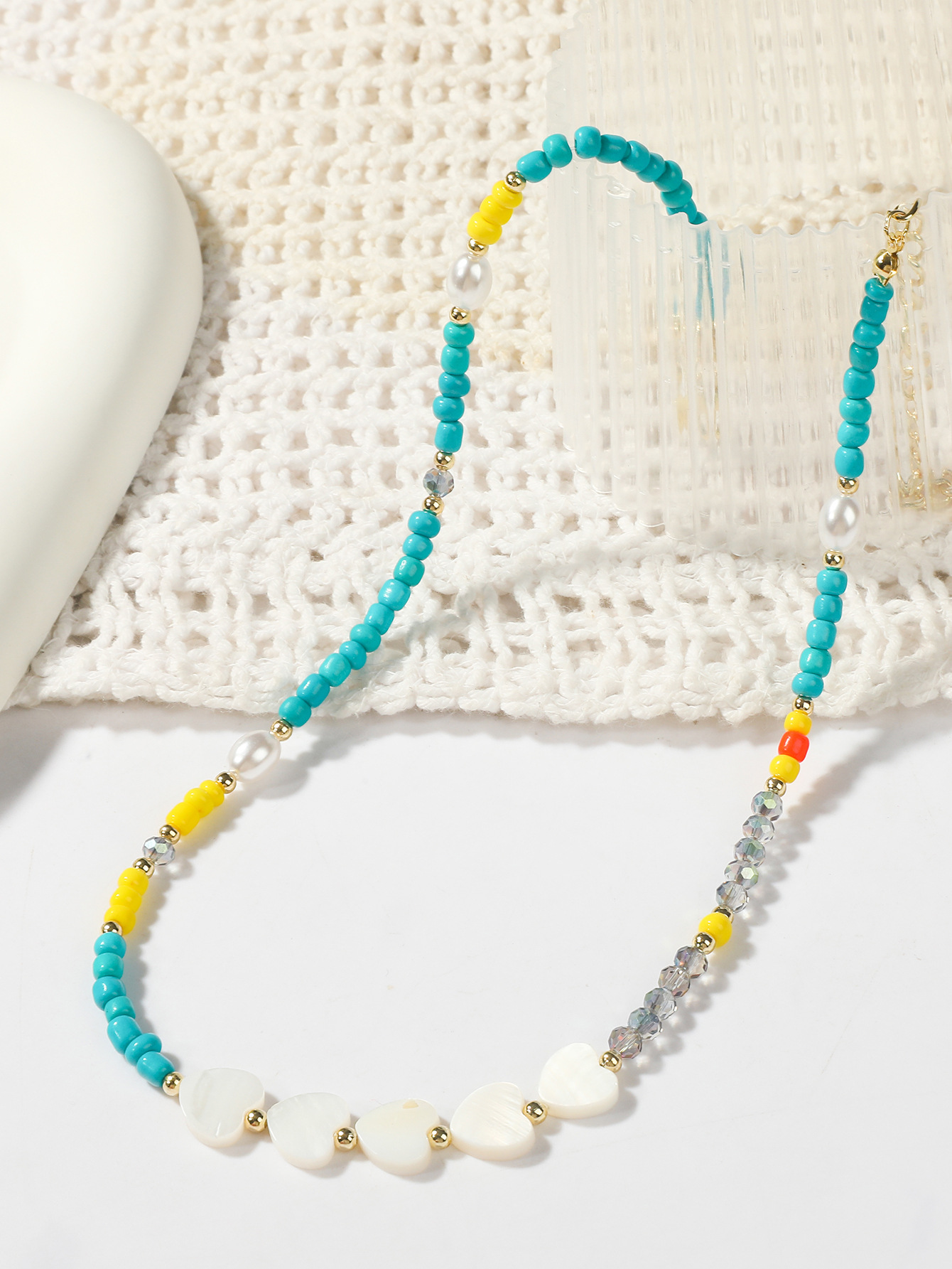 Pearl And Mixed Bead Necklace For Women Niche Coral Design_voghion.com