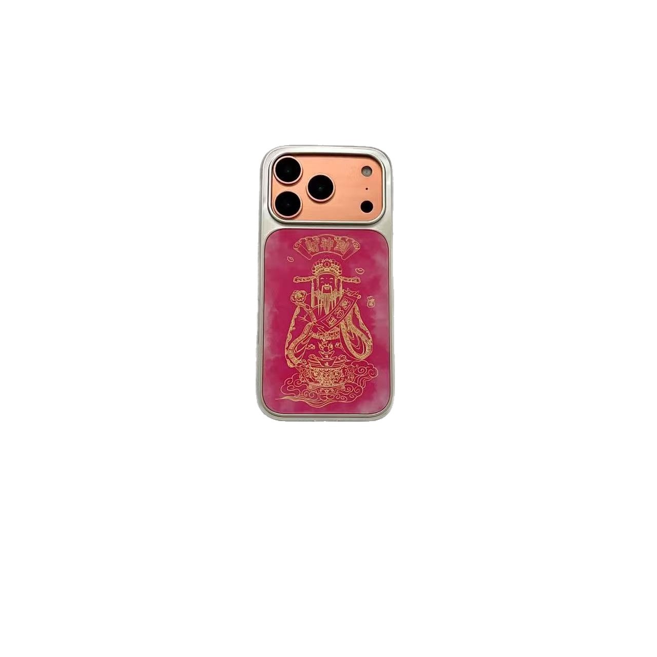 China rosa rosa rosa oro dios de la fortuna para el iPhone 17 promamax Apple 16 caso de teléfono 15 nuevo 14 mujeres