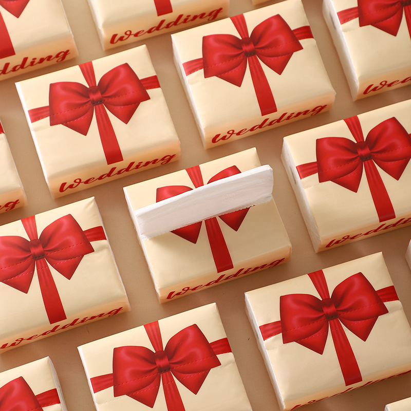 Wedding Tissue Paper &ndash; Special Edition for Wedding Banquets, Featuring Joyful "Xi" Characters, Men's Side, Wedding Celebration & Engagement Supplies &ndash; Full-Boxed Tissues, Comprehensive Wedding Essentials