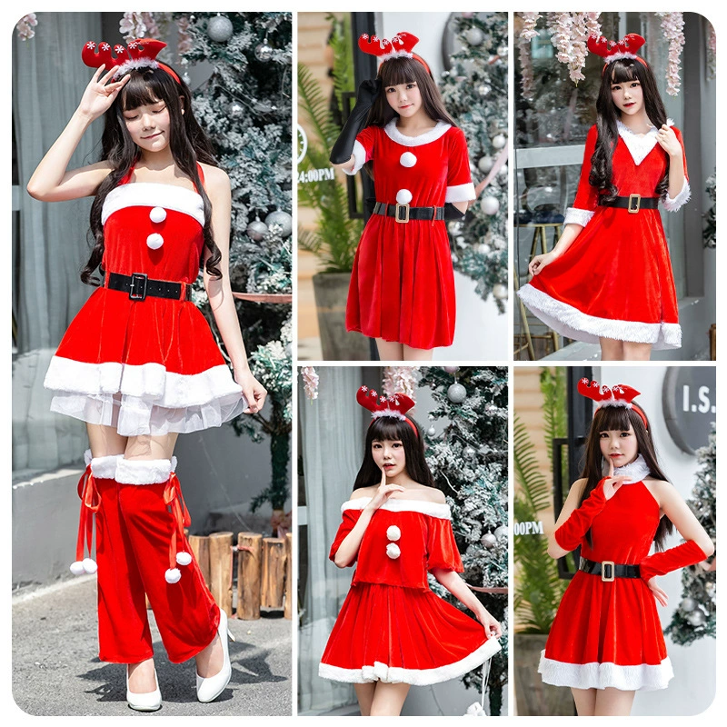 Сексуальное нижнее белье Страстный костюм Красный Pure Desire Рождество Зима Симпатичные кампус Пижамы Одежда Униформа Искушение