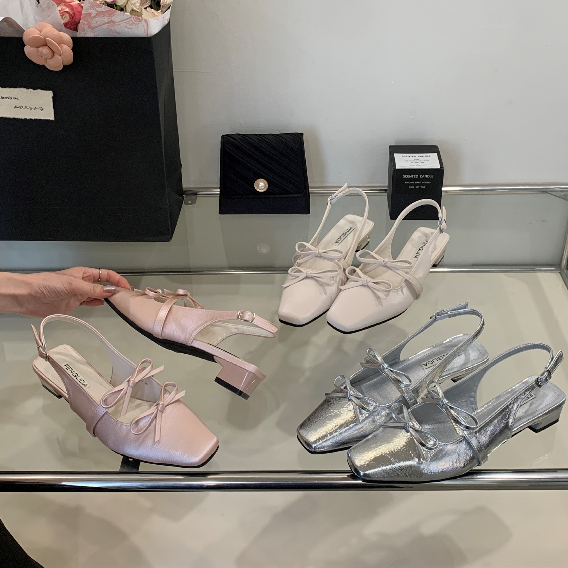 Elegant Silver Stiletto Pumps With Bowknot For Women_voghion.com