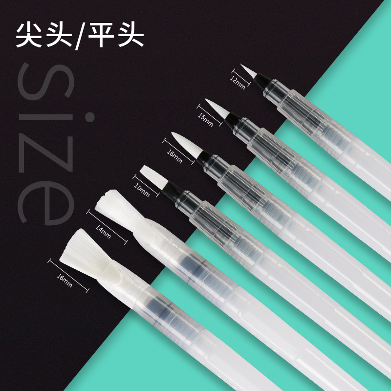 Pluma de agua del grifo pintura de acuarela sólida pincel de escritura pluma de almacenamiento de agua de gran capacidad pluma de pintura de nylon de plomo de color soluble en agua al por mayor