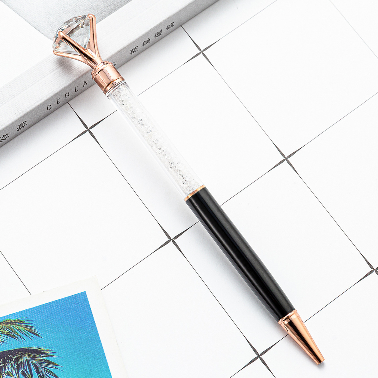 Bolígrafo de diamante de cristal grande con diamantes rotos bolígrafo coreano bonito bolígrafo de regalo de metal para chicas de alto valor
