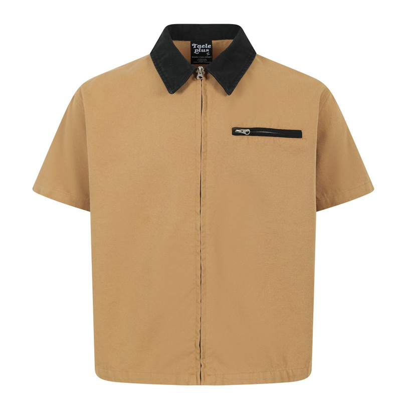 Fudole X Taeleplus American Canvas Loose Shirt Barn Style Boxy Detroit Shirt Tp196