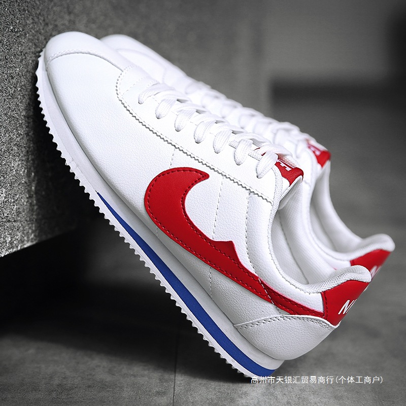 Red de Internet estilo caliente Forrest Gump zapatos de cuero para hombres transpirables para parejas deportivas y casuales zapatos para correr con suela de espuma de tamaño pequeño ligero para mujeres