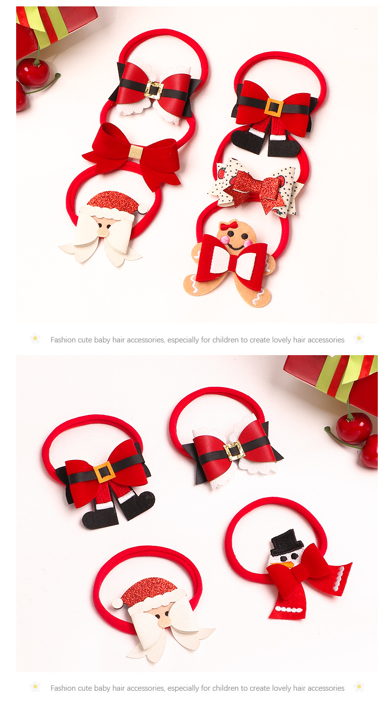 Fashion Santa Claus Bow Knot Cloth Hair Band 1 Piecepicture2