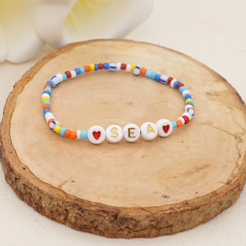 Böhmisches Regenbogenperlenarmband display picture 9