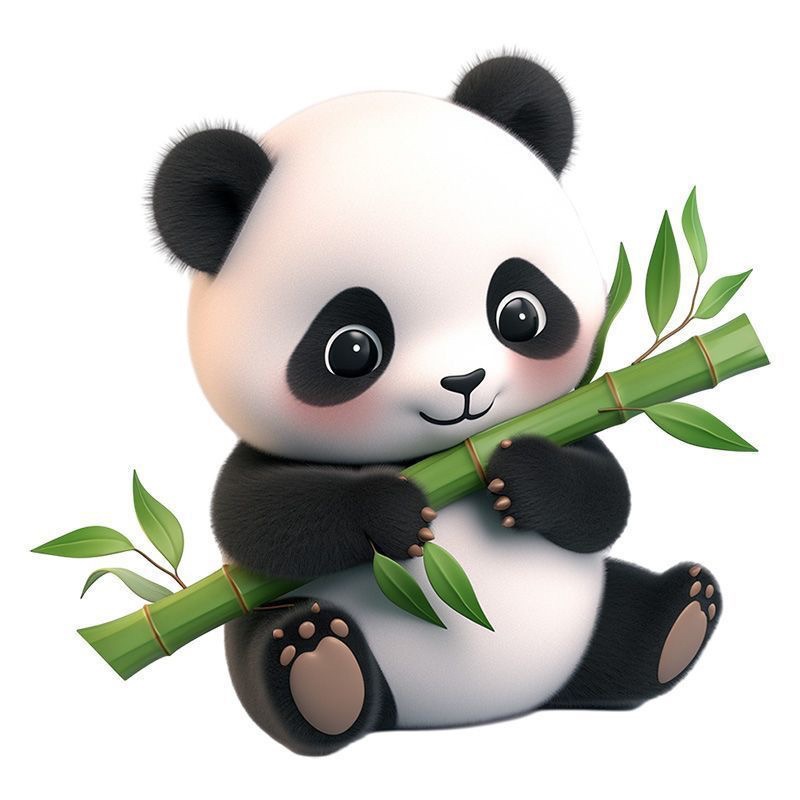 Cute Bamboo Panda Cartoon Car Sticker Car Door Decoration Large Area Scratch Blocking Cartoon Sticker Scratch Blocking