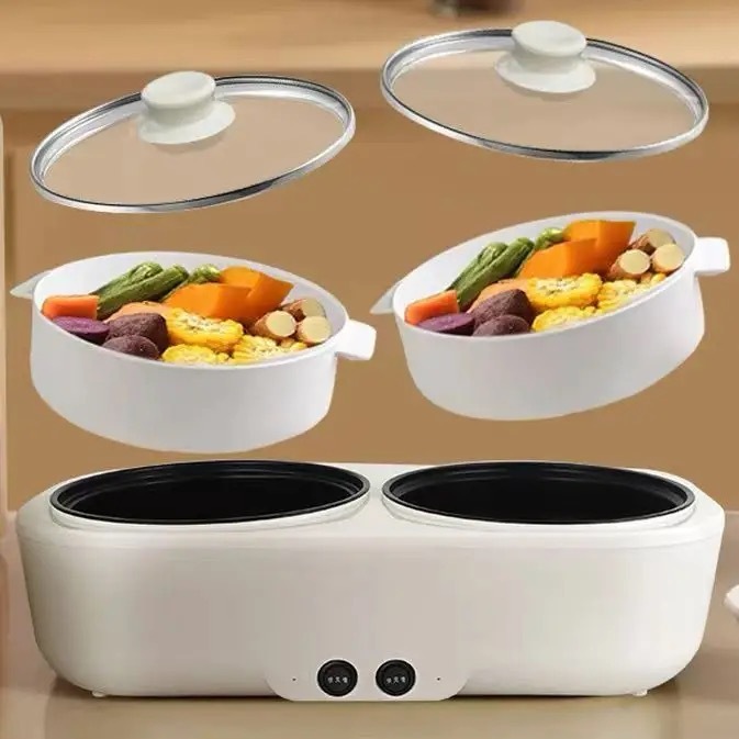 スマート双胆電気煮鍋多機能一体家庭用アヒル鍋全自動炊飯器蒸煮予約保温|undefined