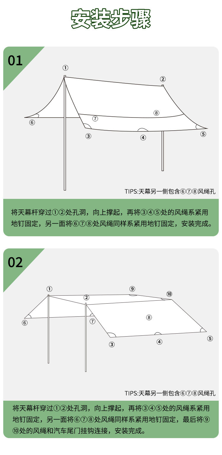 Car side sunshade, car side tent, side car canopy, SUV special offer car canopy, self-driving camping car shelter