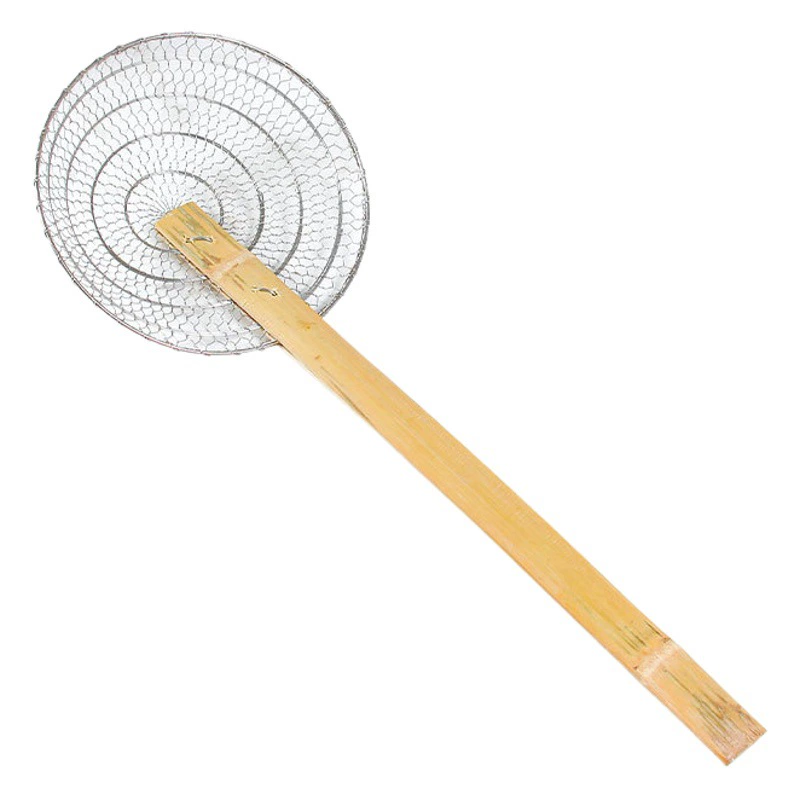 Дуршлаг ручной работы бамбуковый тканый ситечко с длинной ручкой большой дуршлаг для рыбалки рыбы промышленные пластиковые детали для рыбалки морепродуктов