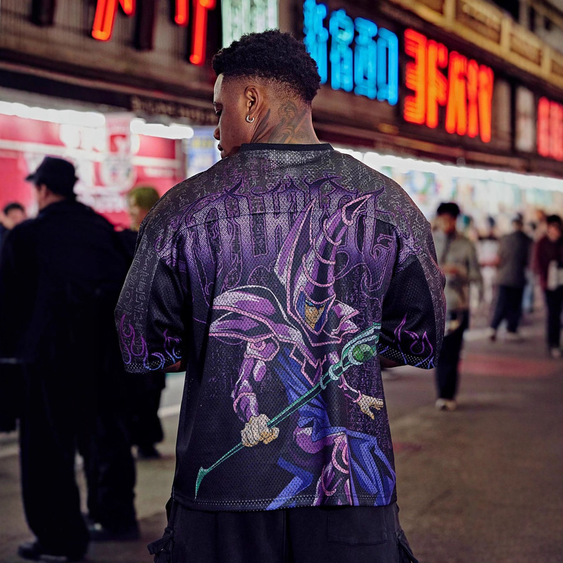 Youngla Co-Branded Yu-Gi-Oh Men's Oversized T-Shirt Summer Gym Sports Casual Fitness Short-Sleeved Top