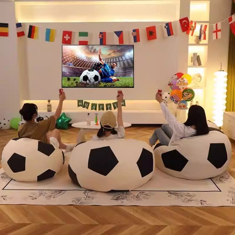 Sofá perezoso de fútbol de dibujos animados para niños solo bebé pequeño sofá creativo bolsas de frijoles red tatami silla de cocina