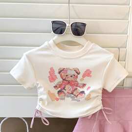 女童2025卡通休闲套装夏款新款洋气宝宝短袖上衣半身裙两件套小童