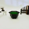 Кофейный низкий шестигранный горшок (высота 6,5 см, ширина 12 см)